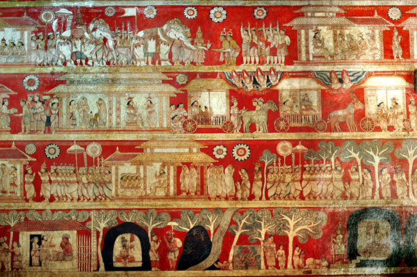 Jataka Malereien im Höhlentempel Degaldoruwa bei Kandy
